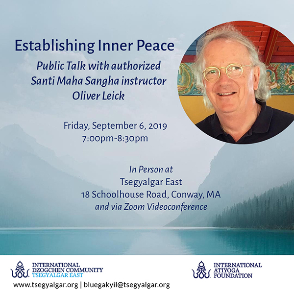 Establishing Inner Peace - Public Talk with authorized SMS instructor Oliver Leick