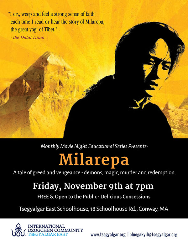 Monthly Movie Night Educational Series Presents: Milarepa